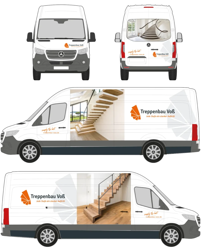 Treppenbau Voss - Lieferwagen Beschriftung