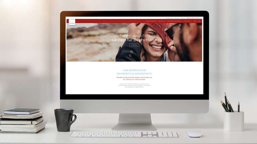 Kundenwebsite Mock-up von InteraDent Zahntechnik.