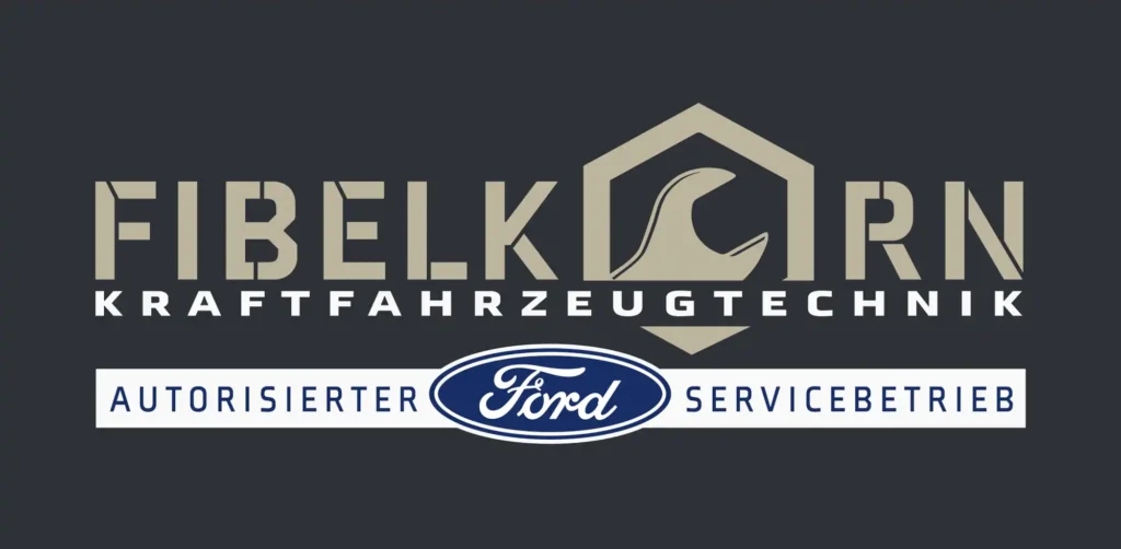 Fibelkorn Kraftfahrzeugtechnik Logo mit der Unterzeile autorisierter Ford Servicebetrieb