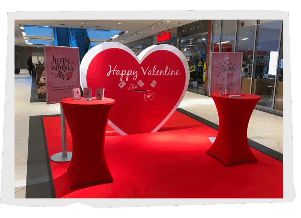 Happy Valentine Liebesbriefe Aktionsstand