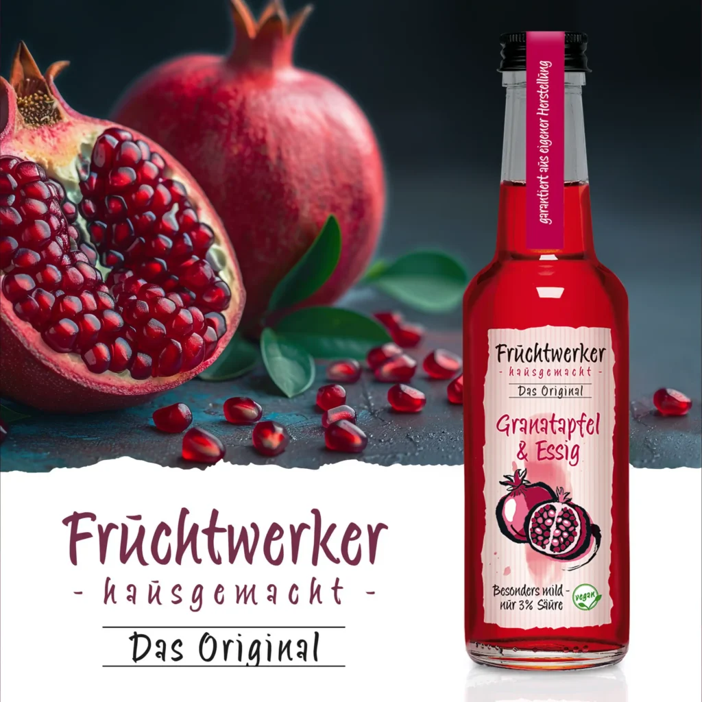 Fruchtwerker Obst-Essig Sorte Granatapfel