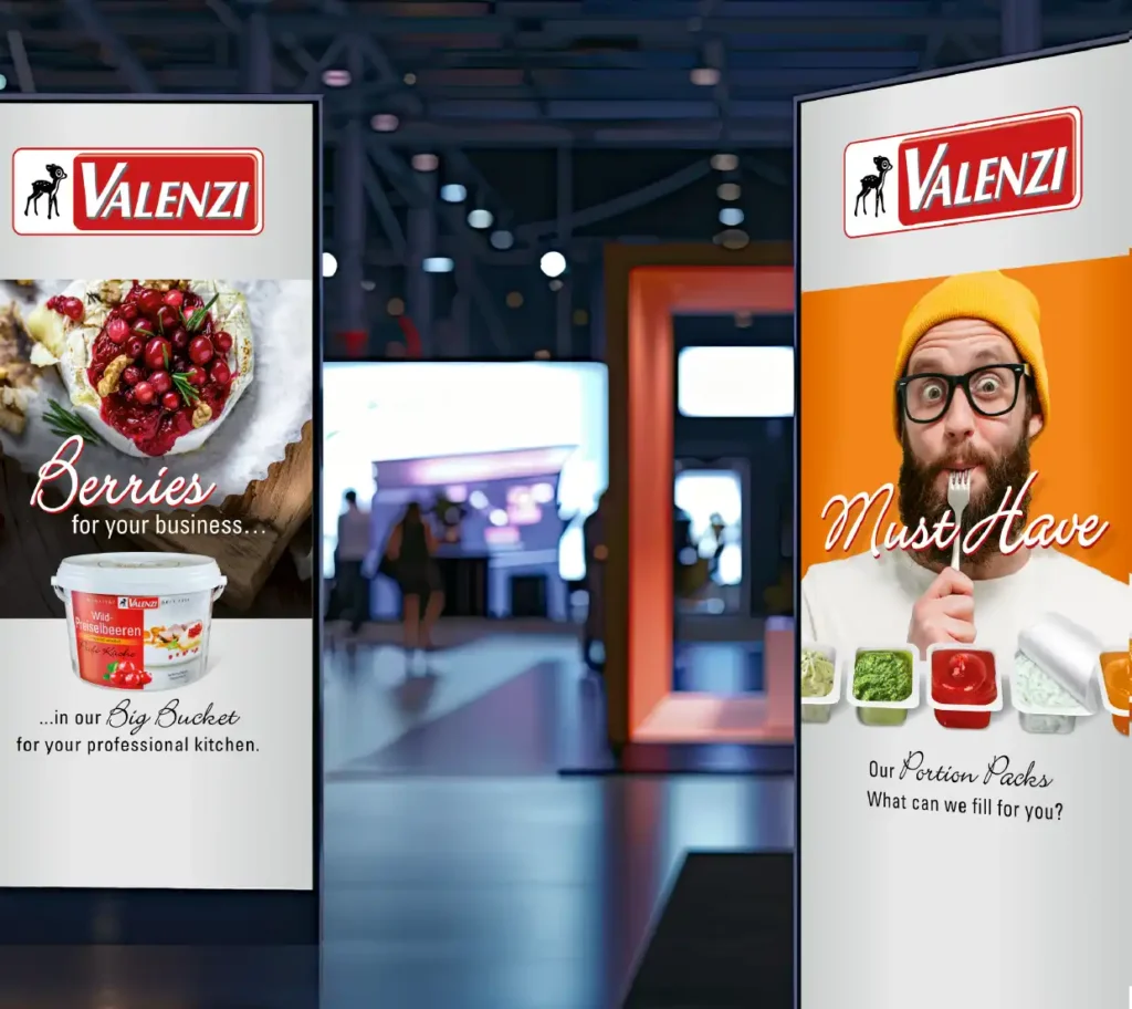 Valenzi durchleuchtete Messedisplays