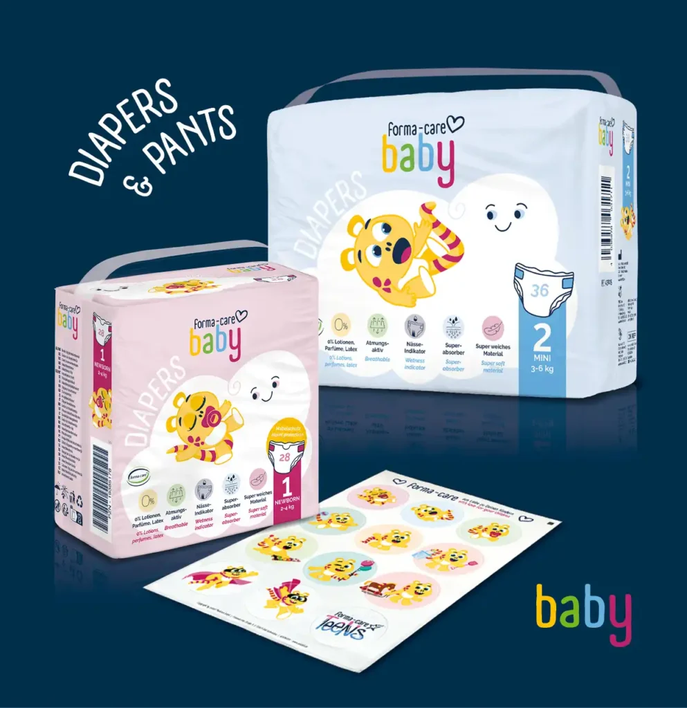 zwei forma-care Baby Windelbeutel