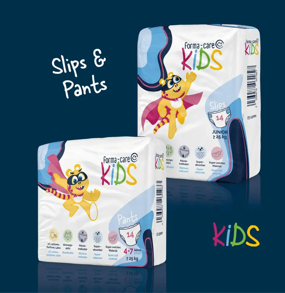 Zwei forma-care Kids Windelbeutel