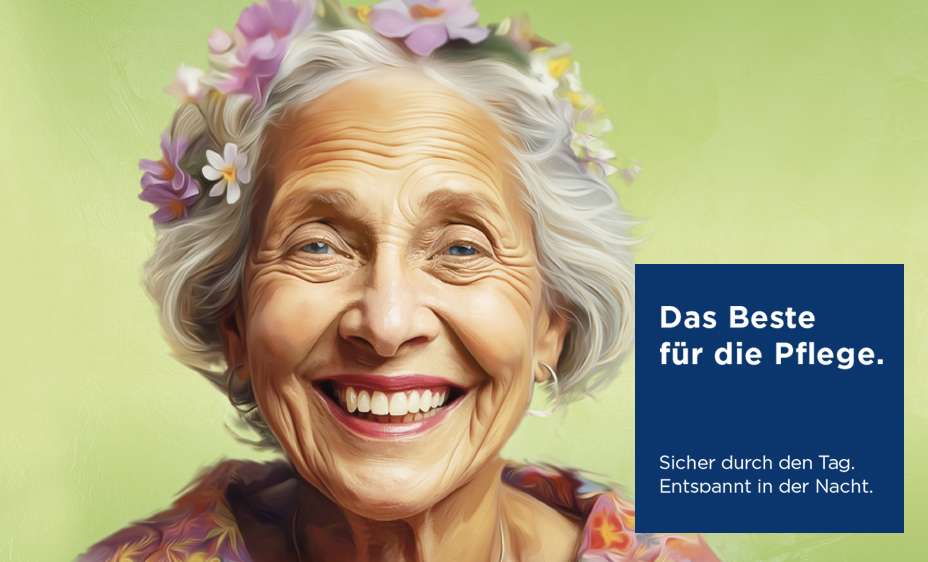 Ölgemälde einer ältere Dame mit Blumen im Haar